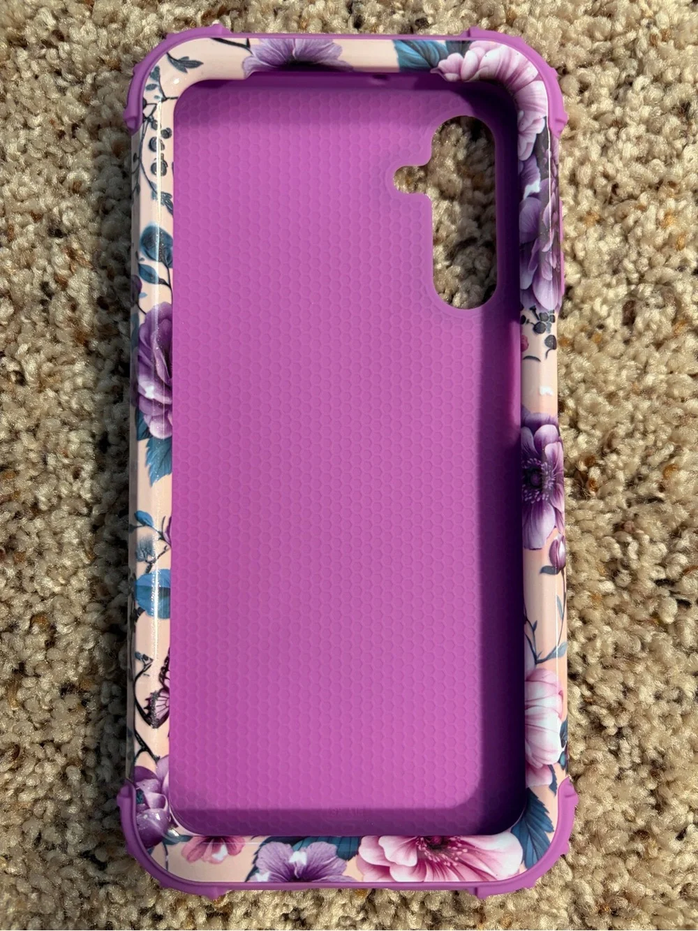 Galaxy A15 Phone Purple Floral Butterfly Phone Case Protector